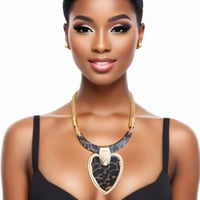 Image 2 of Necklace Leopard Heart Pendant Set For Women