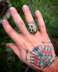 Image 4 of WL&A Handmade Heavy Ingot Black Jack Thunderbird Ring - Size 9.5