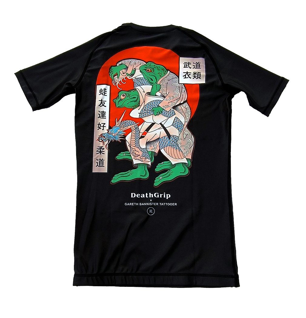 Image of 'Kaeru Kuzushi' rashguard.