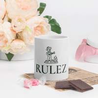 Image of RULEZ College Fit White Classic Print glossy mug