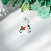 Image 1 of strawberry bunny matte sticker