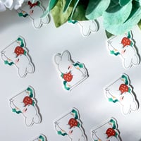 Image 2 of strawberry bunny matte sticker