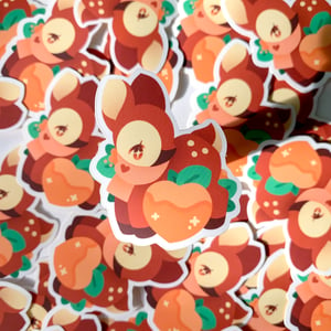 Image of peach fawn matte sticker