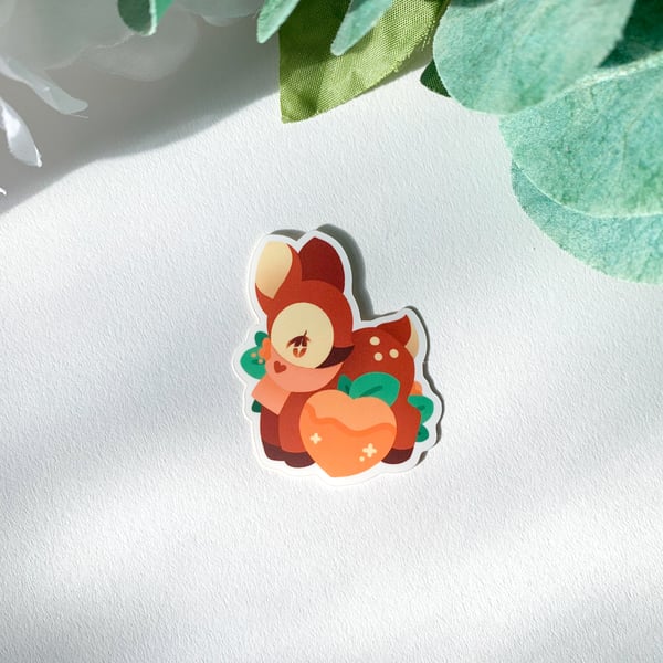 Image of peach fawn matte sticker
