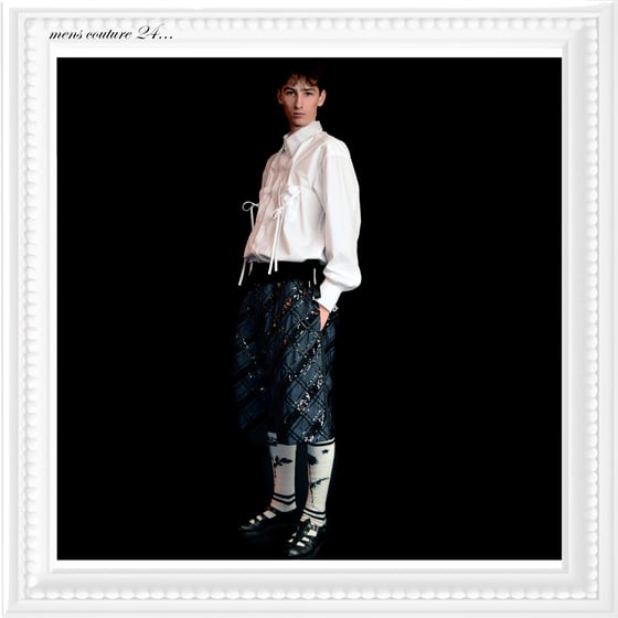 Image of MENS COUTURE 24 - Checked sequin pants skirt