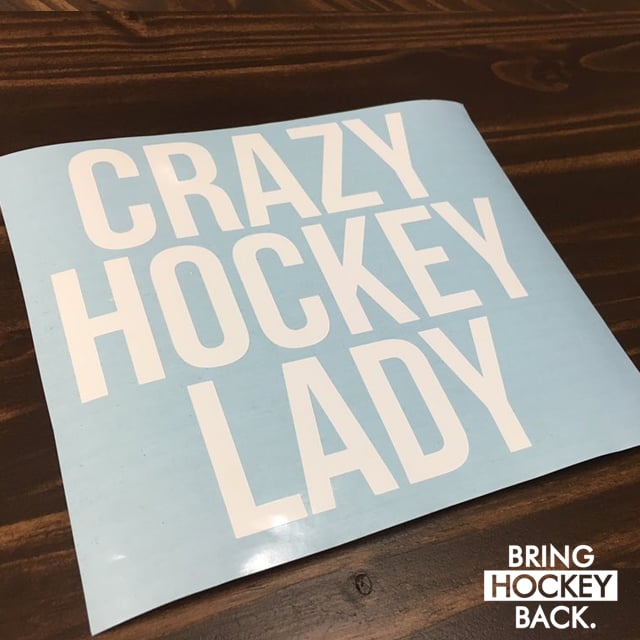 Crazy Hockey Lady Decal