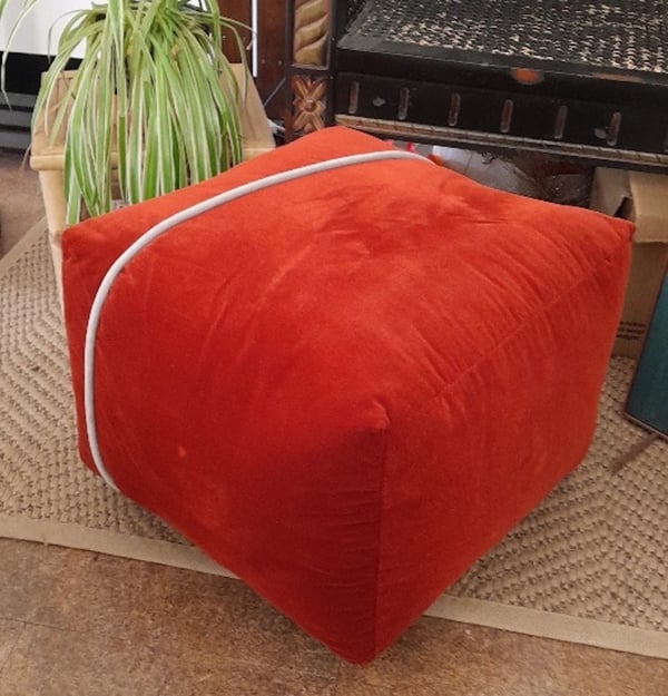 Image of Terracotta Asymetric Square Pouffe