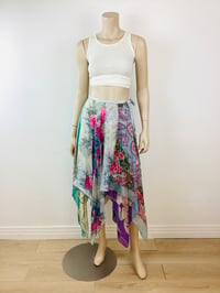 Image 2 of Vintage 1970s Patchwork Scarf Skirt