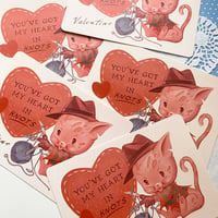 Image 1 of Freddy Kitty Valentine's Card | Large Postcard Art Print