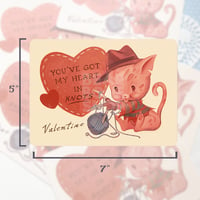 Image 3 of Freddy Kitty Valentine's Card | Large Postcard Art Print