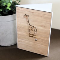 Image 2 of Giraffe Baby Card. Gender Neutral Baby Card. Baby Shower Card.