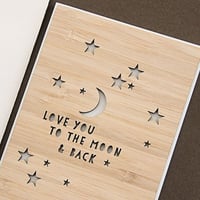 Image 1 of Love You To The Moon and Back. Valentines Day Card. Love Card. 
