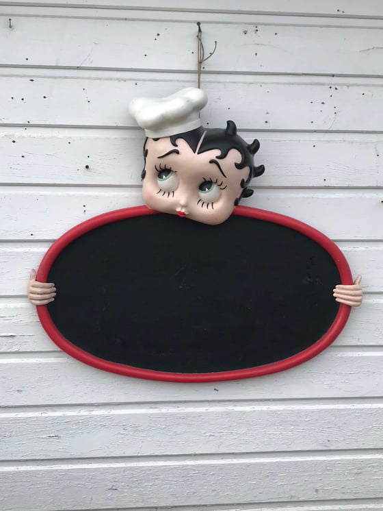 Image of Grand tableau en résine surmonté de la tête de Betty Boop 