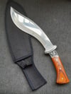 Set 3 Knives - 1 Survival Outdoor + 1 Bowie with Leather Sheath + 1 Kukri Machete Fixed Blade