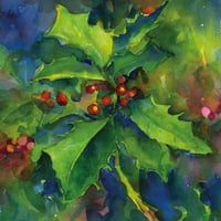 Image 2 of Holly Sprig Greetings Card