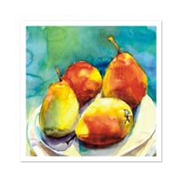 Pears on a plate Hahnemühle German Etching Print