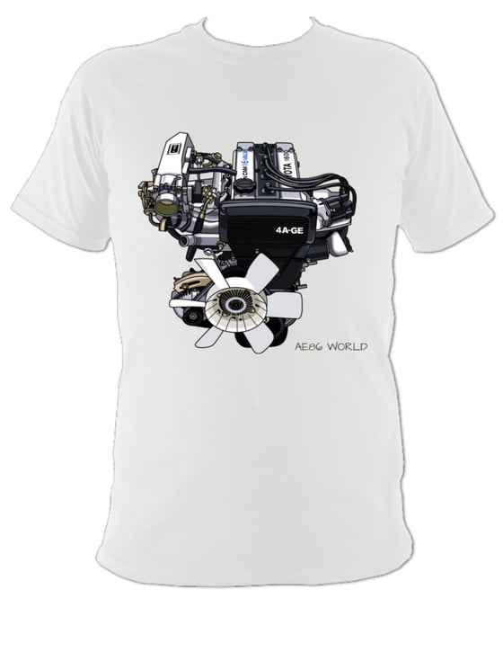 Image of AE86 WORLD 4AGE Engine T-Shirt