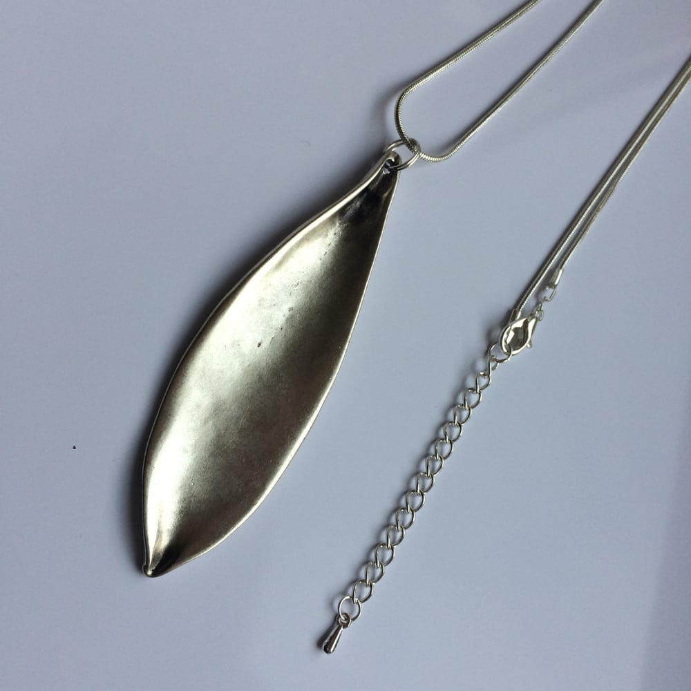 Image of Silver Plated Snake Chain Necklace with Pod Charm