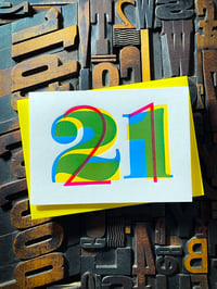 Image 3 of 21st milestone | letterpress card