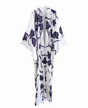 Image of Kimono (dame) af bomuld med sivblomster