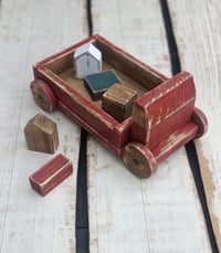 HANDMADE wooden car SET   red