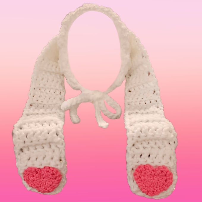 Image of pink heart bunny bonnet