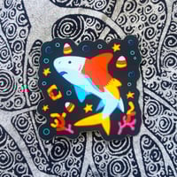 Image 1 of Candy Corn Shark Sticker