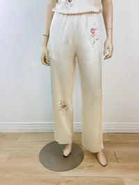 Image 3 of Vintage 1970s 30s Style Silk Charmeuse Lounge Halter Jumpsuit