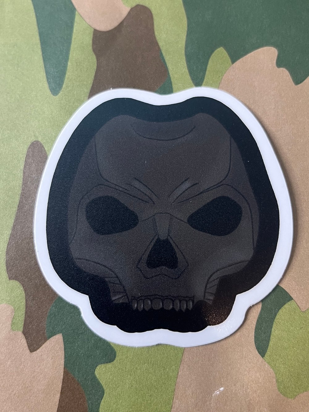 Image of Gray Skull Mask Sticker
