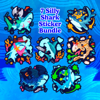 Image 1 of 7 Silly Shark Sticker Bundle