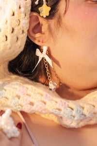 Image 1 of Handmade Floral Porcelain Cup Earrings