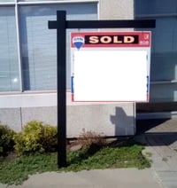 Image 1 of Black Vinyl Real Estate Sign Post Rental