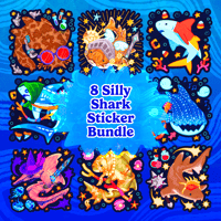 Image 1 of 8 Silly Shark Sticker Bundle