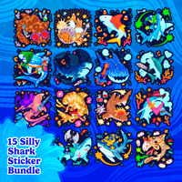 Image 1 of 15 Silly Shark Sticker Bundle