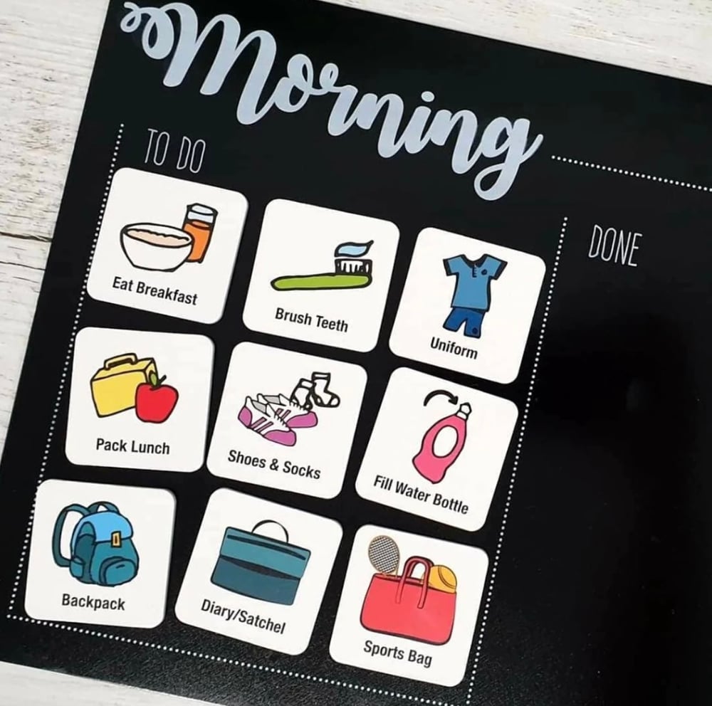 Prepp'd Kids Before and After School Routine Magnetic Chart (A4)