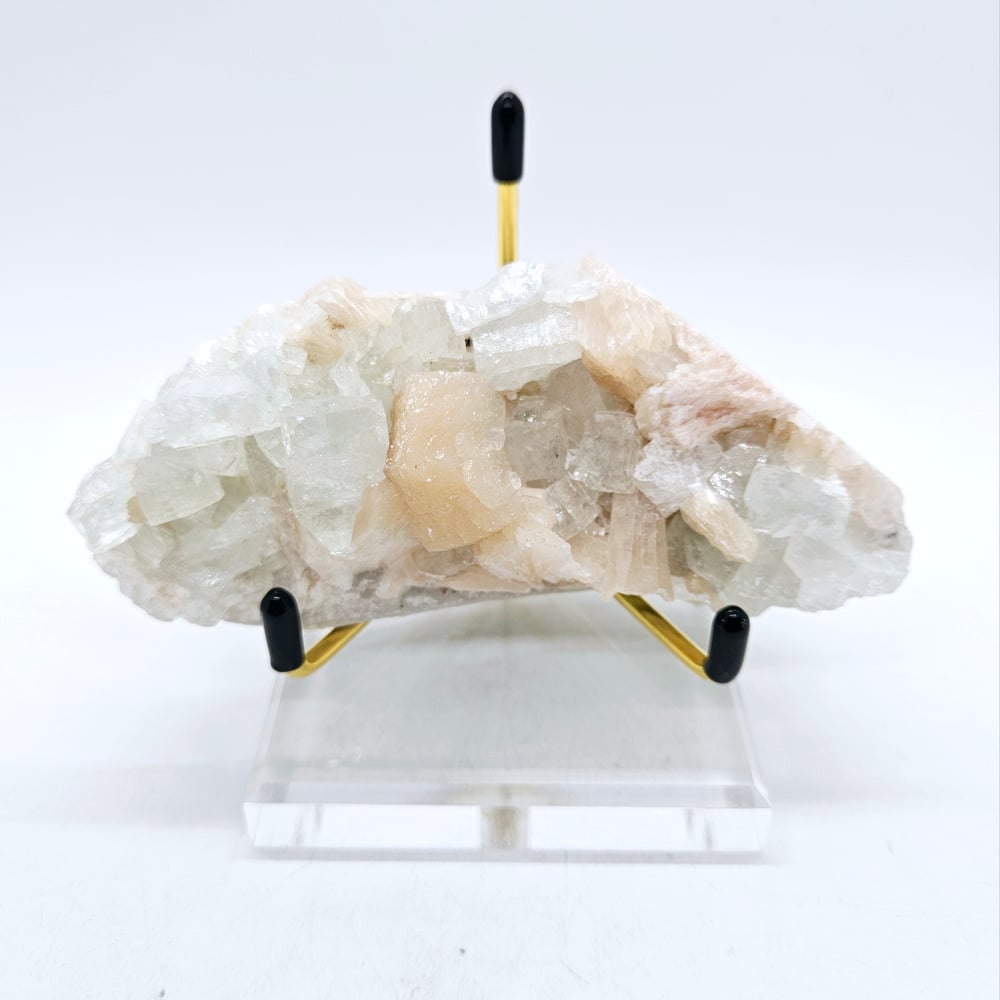 Image of Apophyllite with Stillbite Cluster w/stand