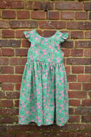 Image 1 of Robe ne liberty Betsy Meadow  Granny Smith dos U petits volants aux manches