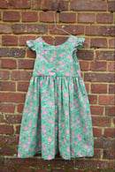 Image 2 of Robe ne liberty Betsy Meadow  Granny Smith dos U petits volants aux manches