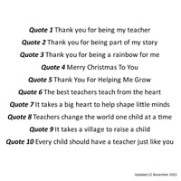 Image 2 of Personalised Teacher Card. Teacher Thank You Gift. Christmas.