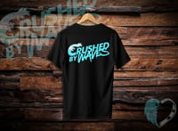 Image 3 of HEARTWAVE LOGO TEE, TURQUOISE ON BLACK