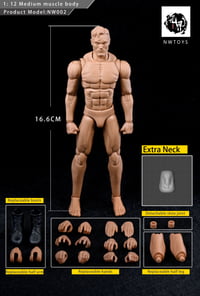 Image 1 of [pre order]nwtoys 1:12 super movable strong male vegetarian  male body NW002