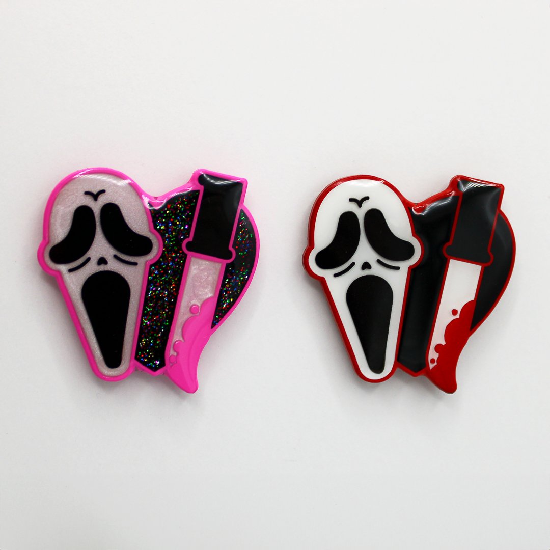Heart Ghostface Enamel Pin
