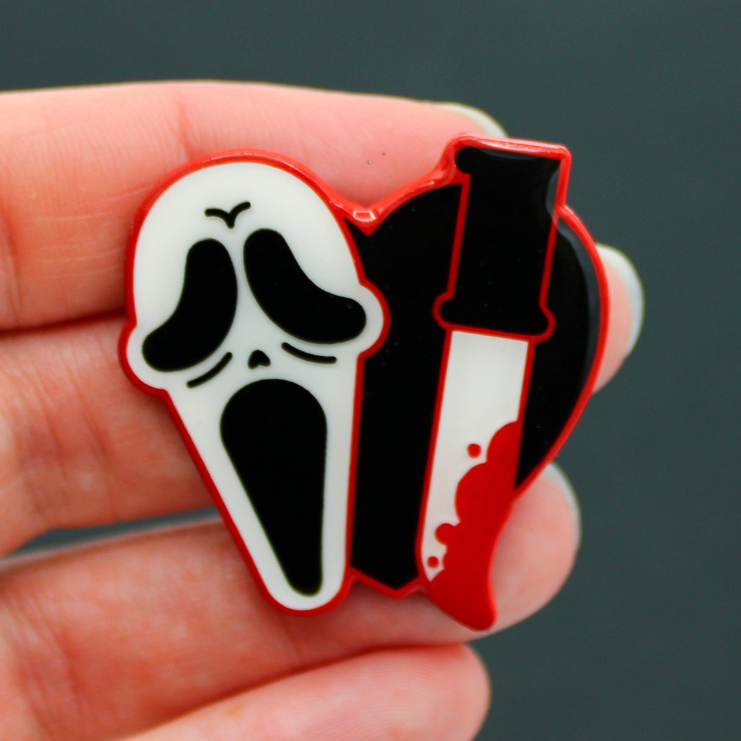 Heart Ghostface Enamel Pin