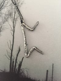 Image 1 of HAND CARVED STERLING SILVER PERTHRO RUNE PENDANT