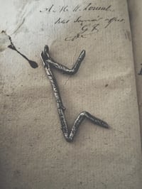 Image 4 of HAND CARVED STERLING SILVER PERTHRO RUNE PENDANT