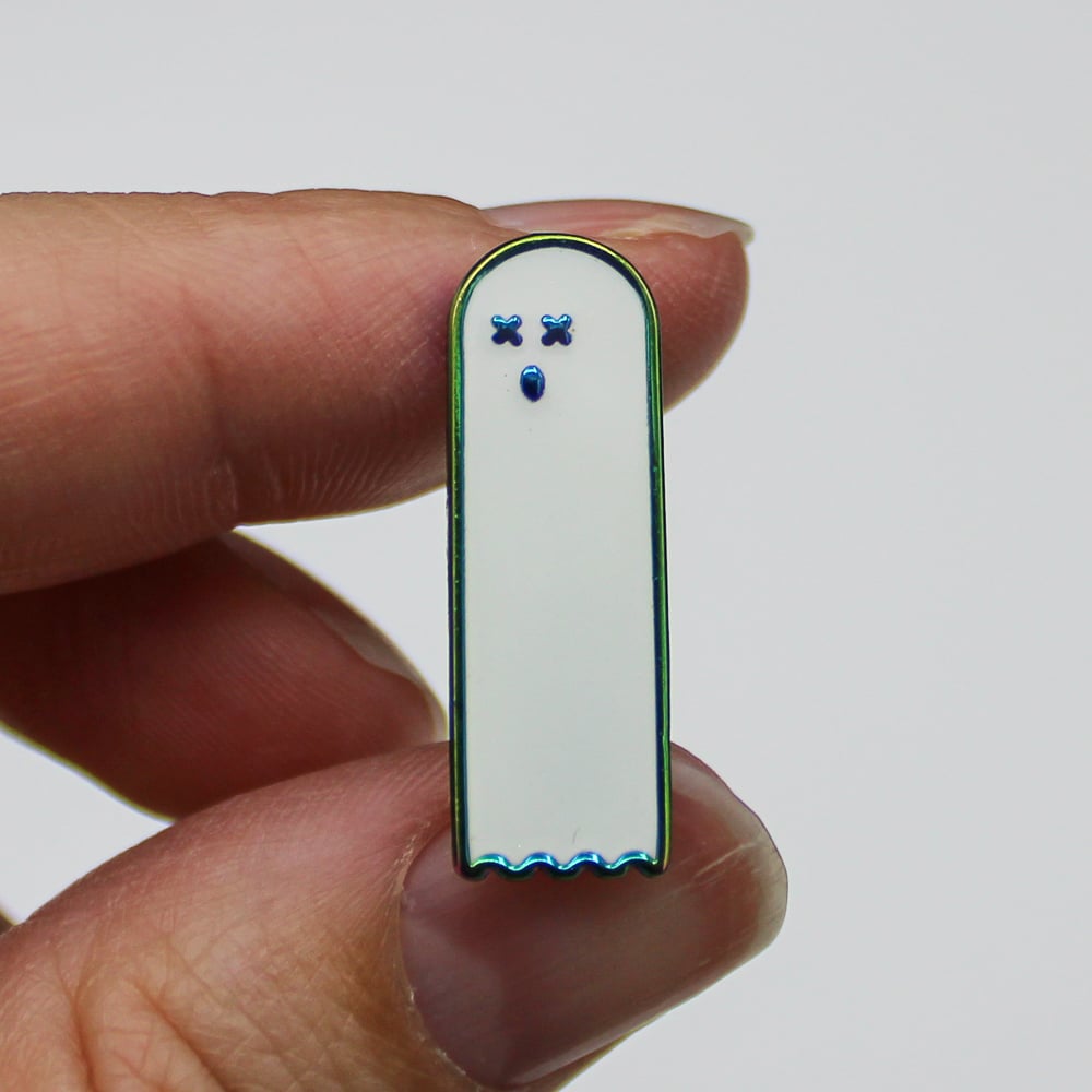 Glowing Rainbow Dead Ghost Enamel Pin