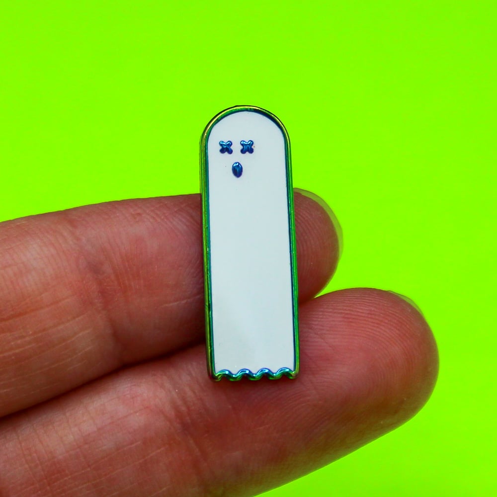 Glowing Rainbow Dead Ghost Enamel Pin
