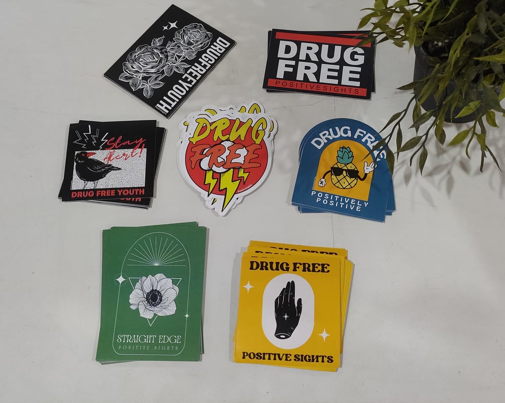 Image of Straight Edge Drug Free Youth Sticker Pack