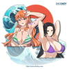 One Piece "Nami & Boa" Slaps & Diecut Sticker