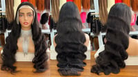 Image 2 of Premium virgin human hair body waves Frontal Wig 13x4 inch 12 to 40 inch hd lace wigs.